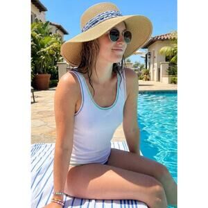 Negative White Ribbed Micromodal Tank Top XL NWT Confetti Trim